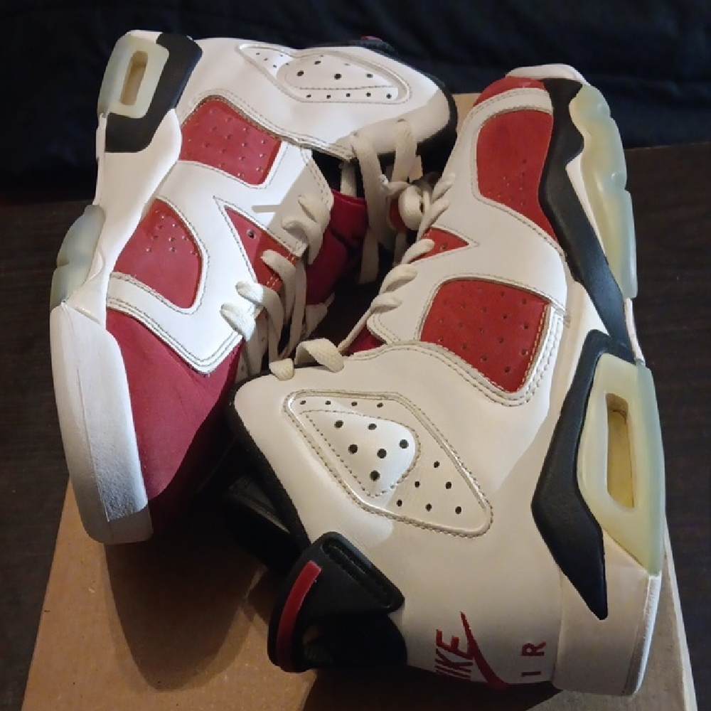 Jordan 6 Retro (GS) Rare Carmine Sneakers W/2020 Tag Mens 6Y Girls 7.5 EUC - Picture 8 of 9
